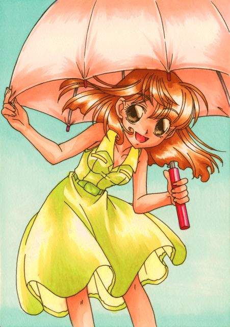 日傘の女の子