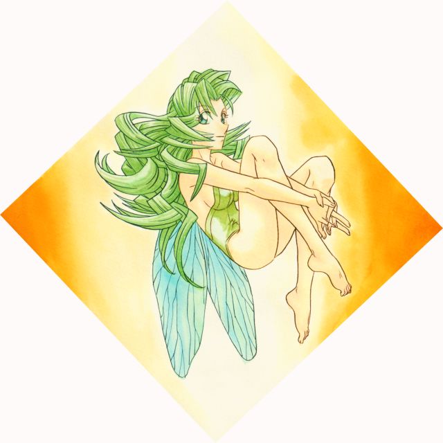 緑髪・虫翅の妖精